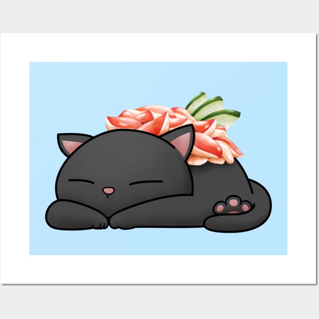 Kani Sushi Cat Wall Art by Takeda_Art